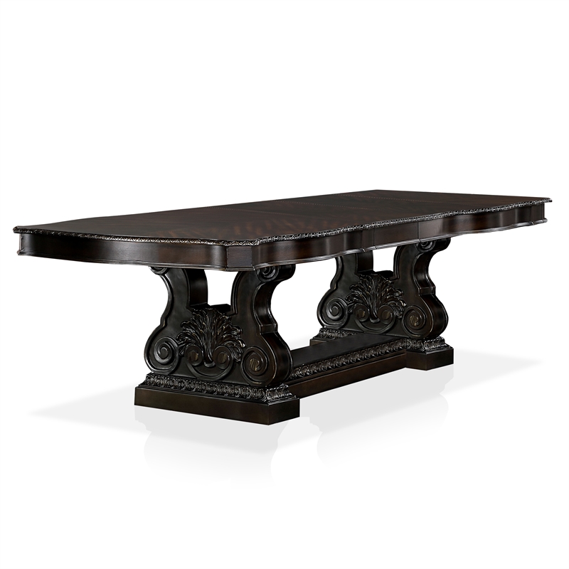 Furniture of America Lido Traditional Wood 7-Piece Dining Table Set in Walnut
