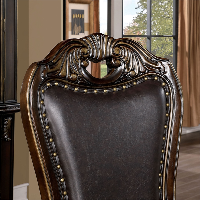 Furniture of America Lido Traditional Wood 7-Piece Dining Table Set in Walnut