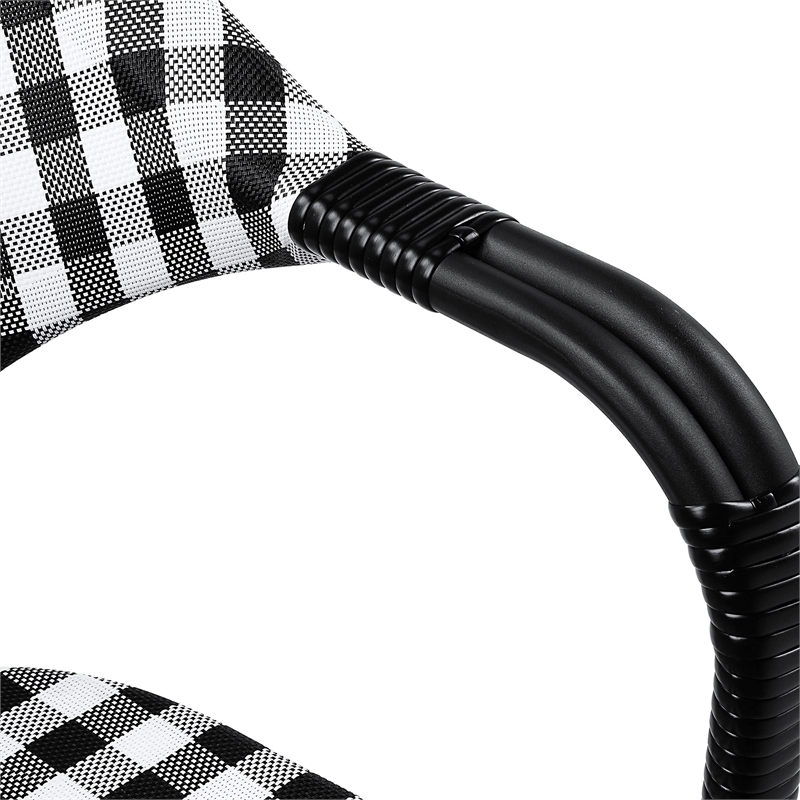 Furniture of America Tidez French Aluminum Patio Arm Chair in Black (Set of 4)