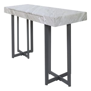 Furniture of America Vasket Contemporary Metal 1-Drawer Sofa Table in Gray
