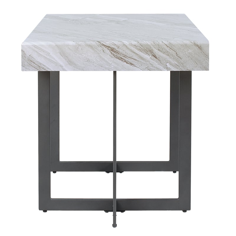 Furniture of America Vasket Contemporary Metal 2-Piece Coffee Table Set in Gray