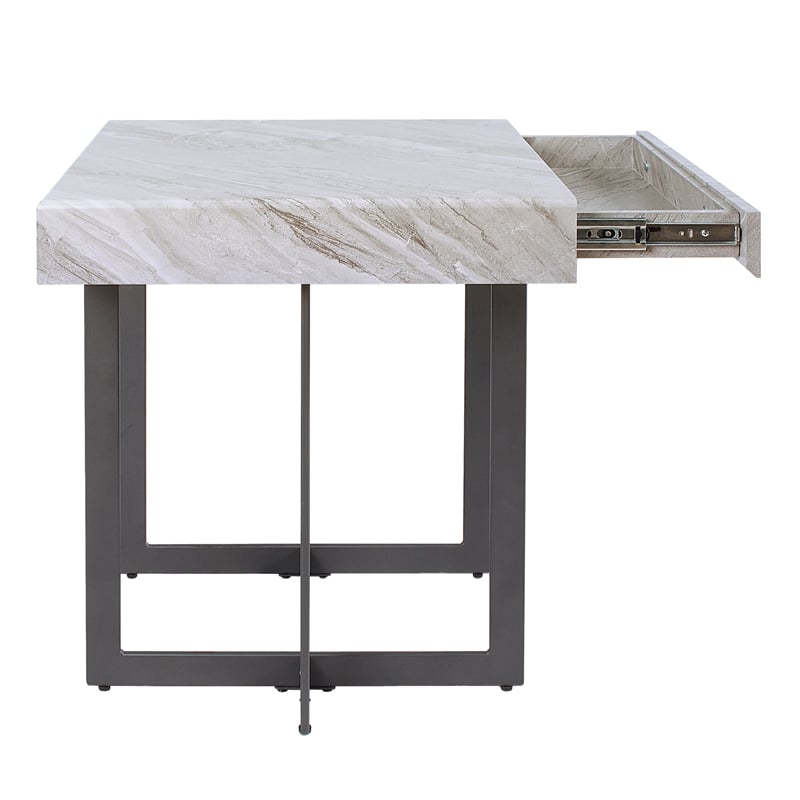 Furniture of America Vasket Contemporary Metal 2-Piece Coffee Table Set in Gray