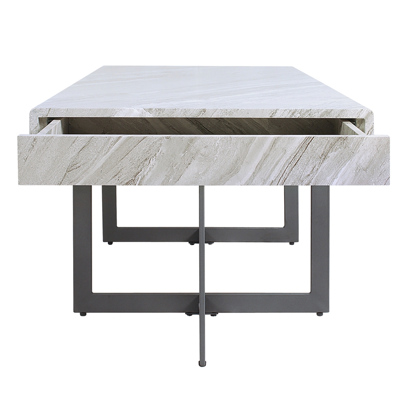 Furniture of America Vasket Contemporary Metal 2-Piece Coffee Table Set in Gray