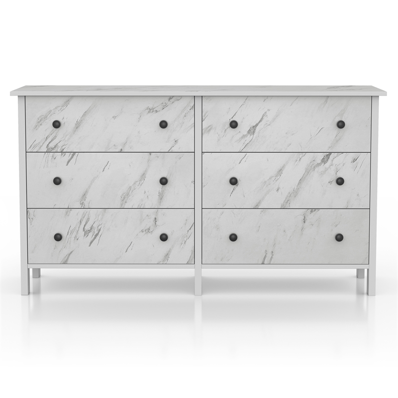 Furniture of America Knott Contemporary Wood 6-Drawer Dresser in White