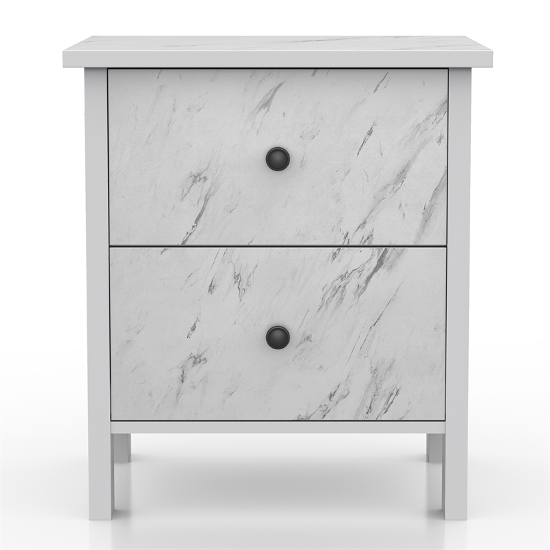 Furniture of America Knott Contemporary Wood 2-Drawer Nightstand in White