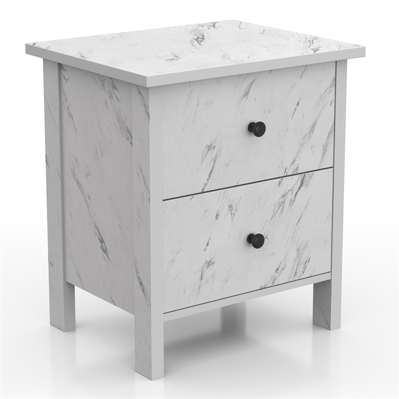 Furniture of America Knott Contemporary Wood 2-Drawer Nightstand in White