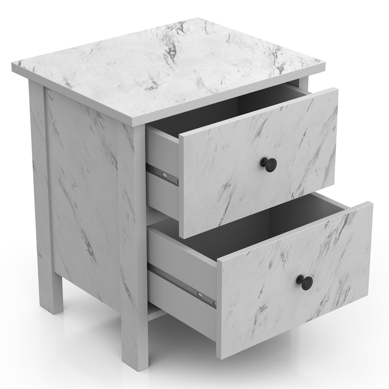Furniture of America Knott Contemporary Wood 2-Drawer Nightstand in White