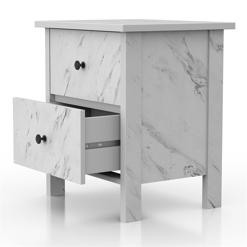 Furniture of America Knott Contemporary Wood 2-Drawer Nightstand in White