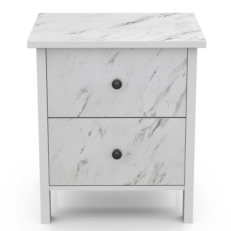 Furniture of America Knott Contemporary Wood 2-Drawer Nightstand in White