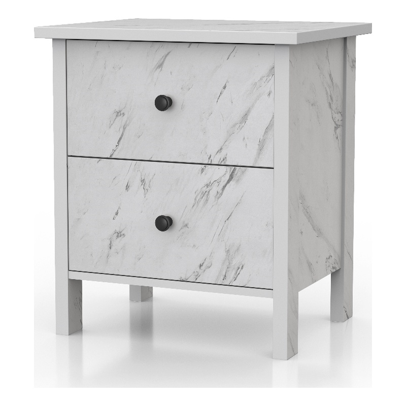 Furniture of America Knott Contemporary Wood 2-Drawer Nightstand in White
