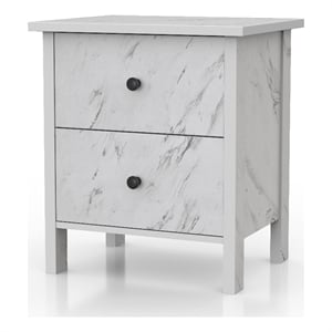 Furniture of America Knott Contemporary Wood 2-Drawer Nightstand in White
