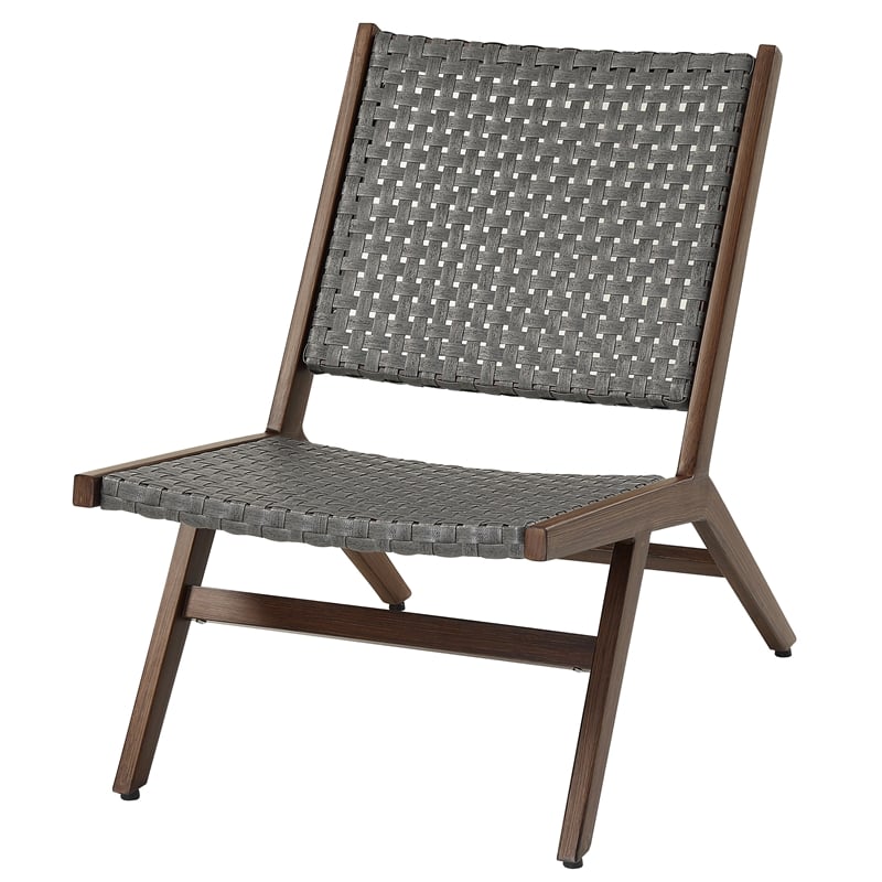 FOA Haft Aluminum Indoor and Outdoor 3-Piece Table and Chair Set in Dark Gray