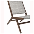 FOA Haft Aluminum Indoor and Outdoor 3-Piece Table and Chair Set in Gray