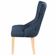 Furniture of America Glanz Fabric Wing-Back Side Chair in Dark Blue (Set of 2)