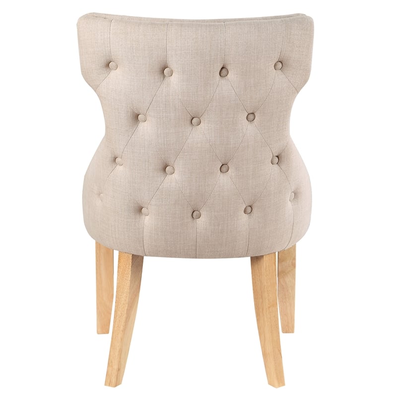 Furniture of America Glanz Fabric Wing-Back Side Chair in Ivory (Set of 2)