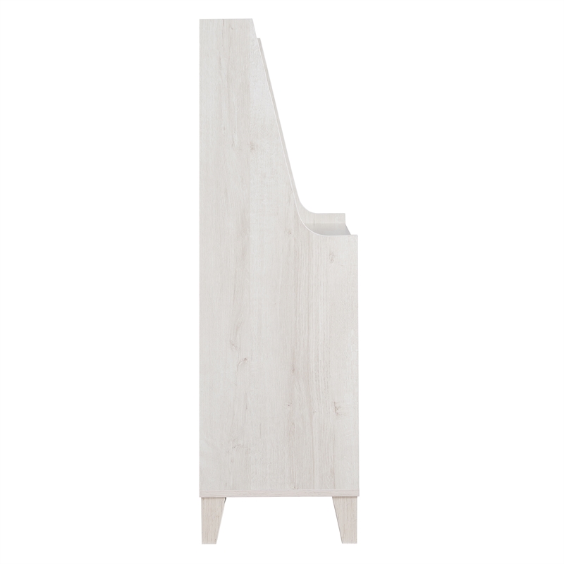 Furniture of America Birch Wood Baker Rack with Sliding Door in White Oak