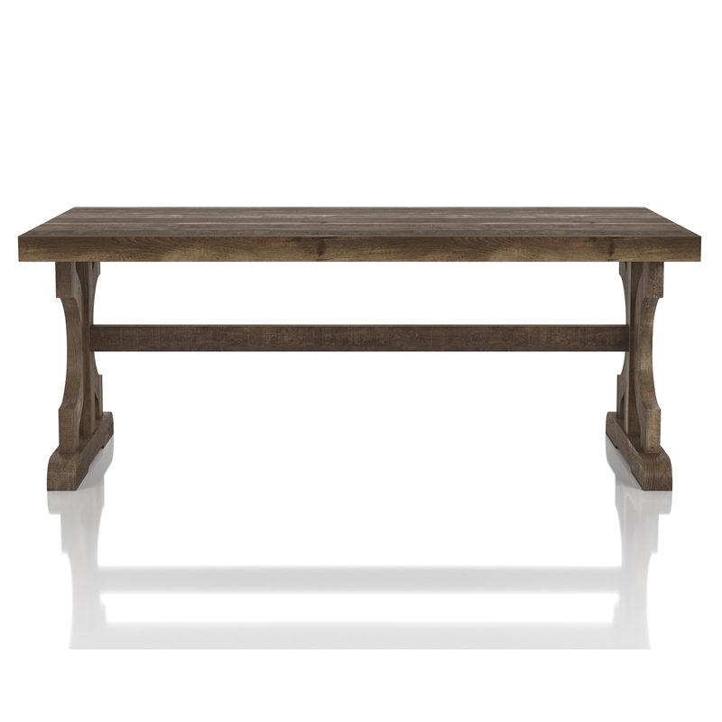 Furniture of America Birch Farmhouse Wood Coffee Table in Reclaimed Oak