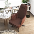 Furniture of America Alto Brown Faux Leather Accent Chair with Padded Headrest