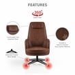 Furniture of America Alto Brown Faux Leather Accent Chair with Padded Headrest