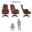 Furniture of America Alto Brown Faux Leather Accent Chair with Padded Headrest