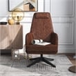 Furniture of America Alto Brown Faux Leather Accent Chair with Padded Headrest