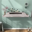 Furniture of America Elm Wood Wall Mounted Makeup Vanity in Coastal White