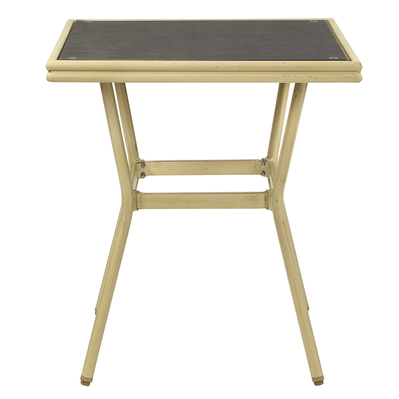 Furniture of America Hjem Aluminum Square Patio Dining Table in Brown