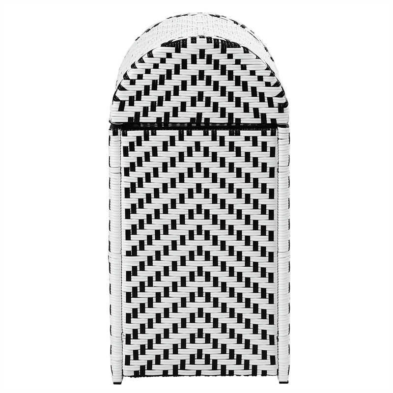 Furniture of America Azur Aluminum and FE Wicker Trash Can in Black