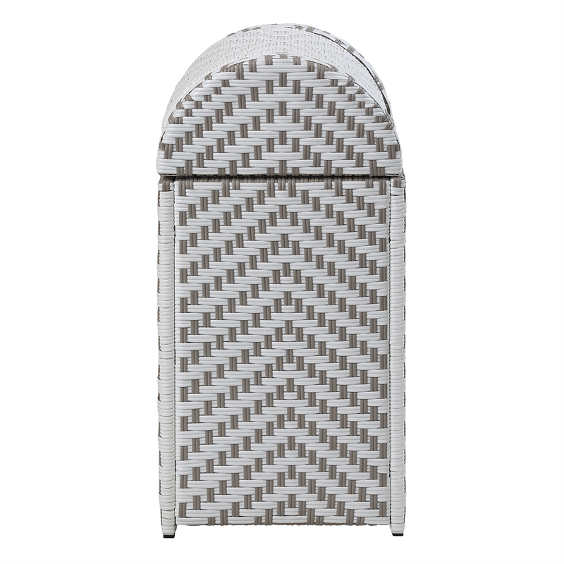 Furniture of America Azur Aluminum and FE Wicker Trash Can in Gray