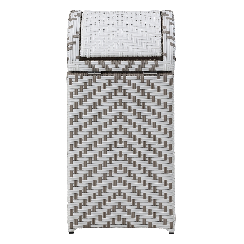Furniture of America Azur Aluminum and FE Wicker Trash Can in Gray