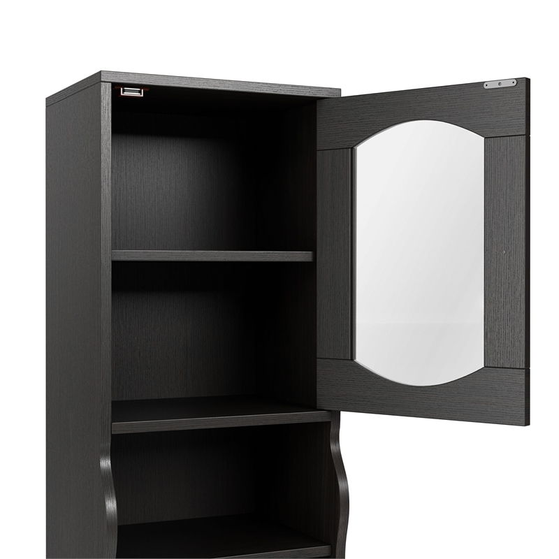 Furniture of America Elm Multi-Storage Wood Tower Cabinet in Espresso