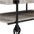 Furniture of America Acres Wood Natural Coffee Table with Metal Black Wheels