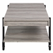 Furniture of America Acres Wood Natural Coffee Table with Metal Black Wheels