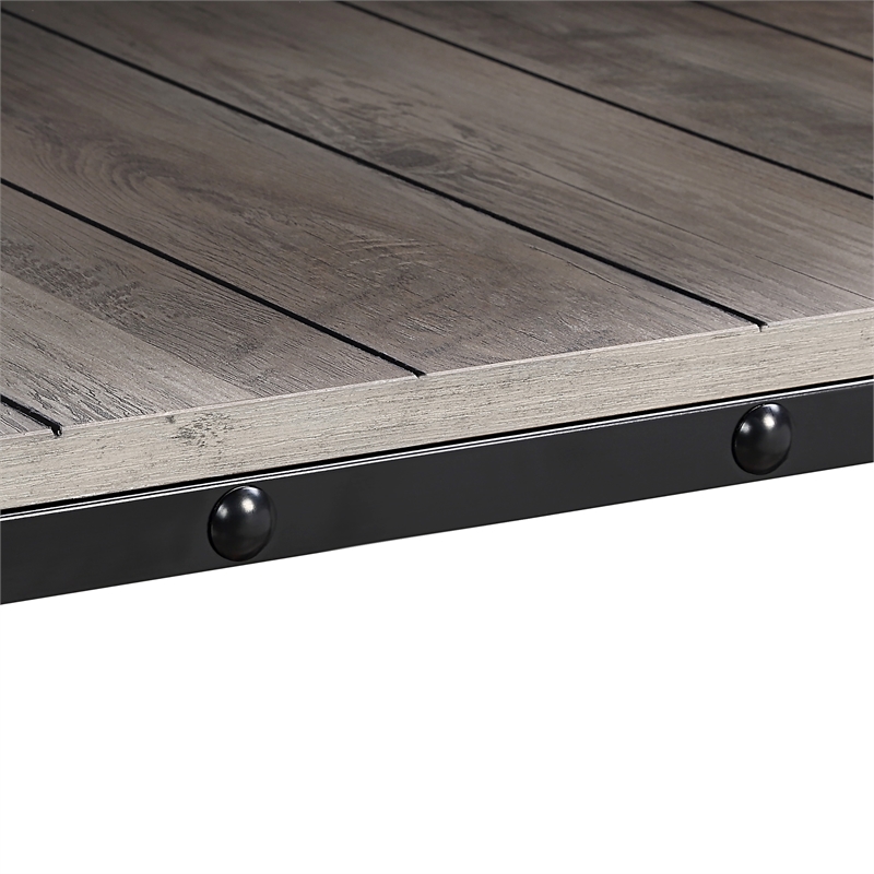Furniture of America Acres Wood Natural Coffee Table with Metal Black Wheels