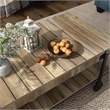 Furniture of America Acres Wood Oak Coffee Table with Metal Black Wheels