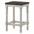 Furniture of America Birch Wood Counter Stools in White and Walnut (Set of 2)