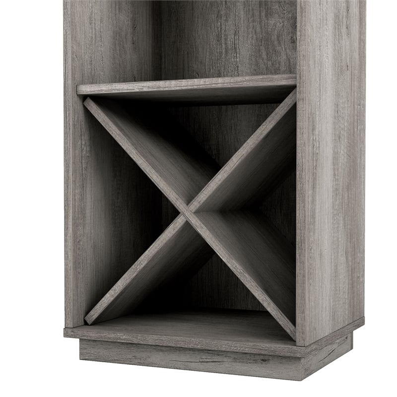 Furniture of America Scandi Wood Tower Cabinet in Vintage Gray Oak