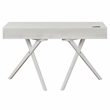 Furniture of America Alto Wood Writing Desk with USB in Luminous White