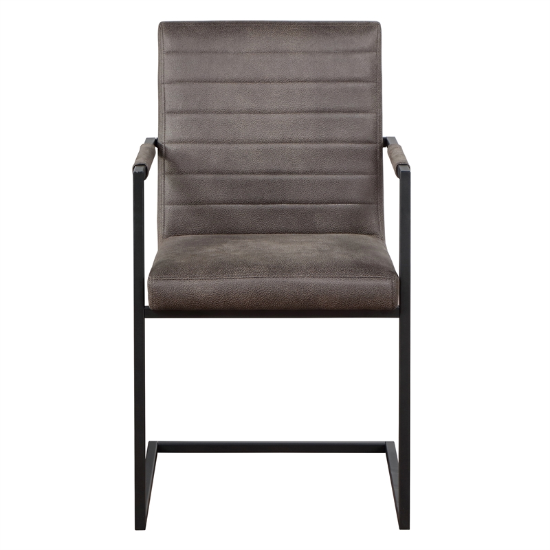 Furniture of America Knolt Fabric Upholstered Armchairs in Dark Brown (Set of 2)