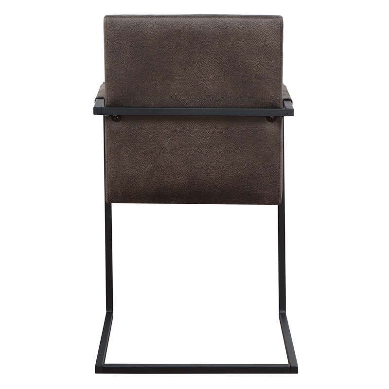 Furniture of America Knolt Fabric Upholstered Armchairs in Dark Brown (Set of 2)