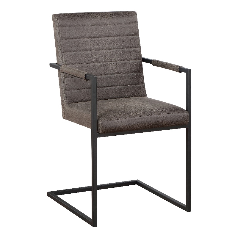 Furniture of America Knolt Fabric Upholstered Armchairs in Dark Brown (Set of 2)
