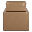 Furniture of America Elm Transitional Faux Leather Swivel Chair in Brown