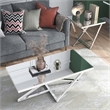 Furniture of America Glanz Metal 2-Piece Coffee Table Set in Chrome
