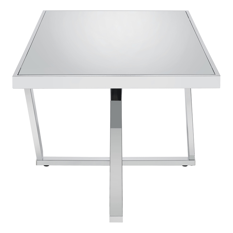 Furniture of America Glanz Metal 2-Piece Coffee Table Set in Chrome