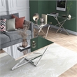 Furniture of America Glanz Metal 3-Piece Coffee Table Set in Chrome