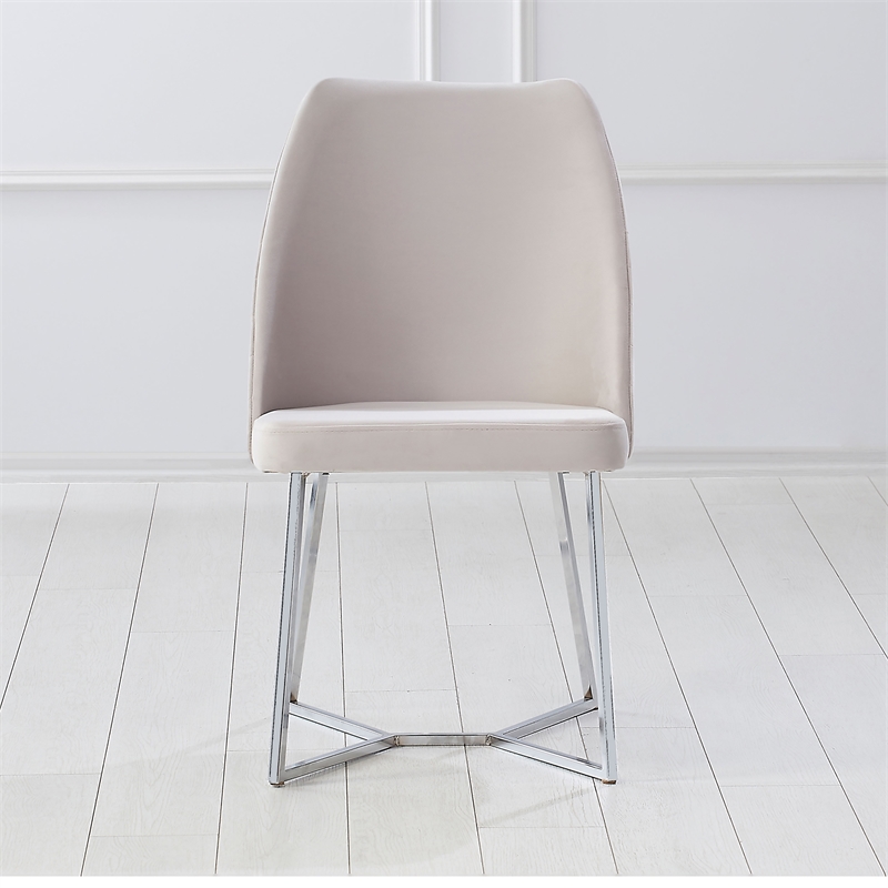 Furniture of America Glanz Fabric Upholstered Accent Chairs in White (Set of 2)