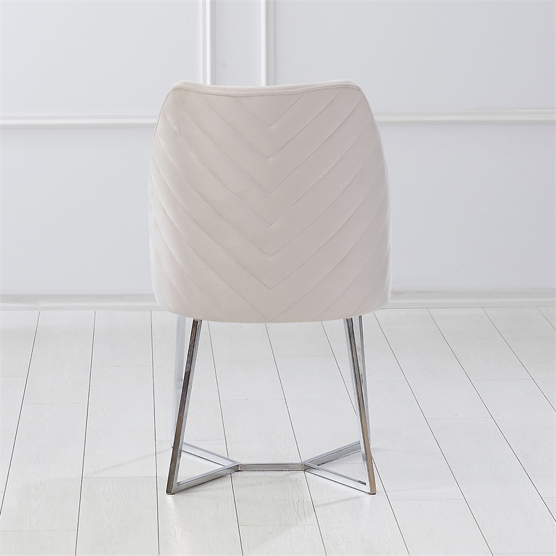 Furniture of America Glanz Fabric Upholstered Accent Chairs in White (Set of 2)