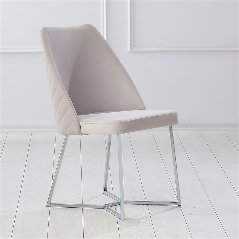 Furniture of America Glanz Fabric Upholstered Accent Chairs in White (Set of 2)