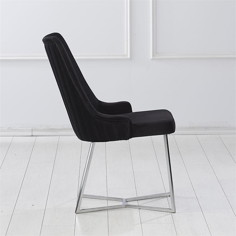 Furniture of America Glanz Fabric Upholstered Accent Chairs in Black (Set of 2)