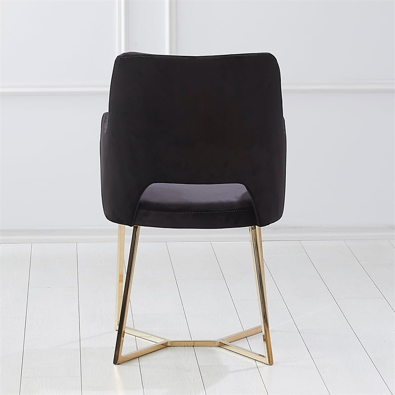 Furniture of America Glanz Fabric Open-Back Accent Chairs in Black (Set of 2)